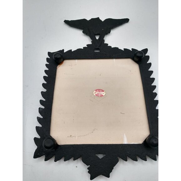 Vintage Enesco Cast Iron Eagle Wall Plaque With Ceramic Insert - Declaration Of - Picture 2 of 5